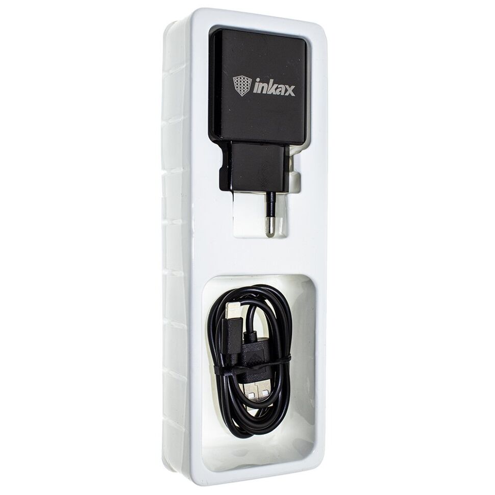 Мережевий зарядний пристрій INKAX CD-01 2.4A + USB кабель LIGHTNING Мережевий зарядний пристрій INKAX CD-01 2.4A + USB кабель LIGHTNING