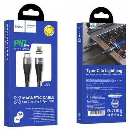 USB-C кабель HOCO U99 магнiтний Type-C - Lightning 20W 1.20M ЧОРНИЙ USB-C кабель HOCO U99 магнiтний Type-C - Lightning 20W 1.20M ЧОРНИЙ