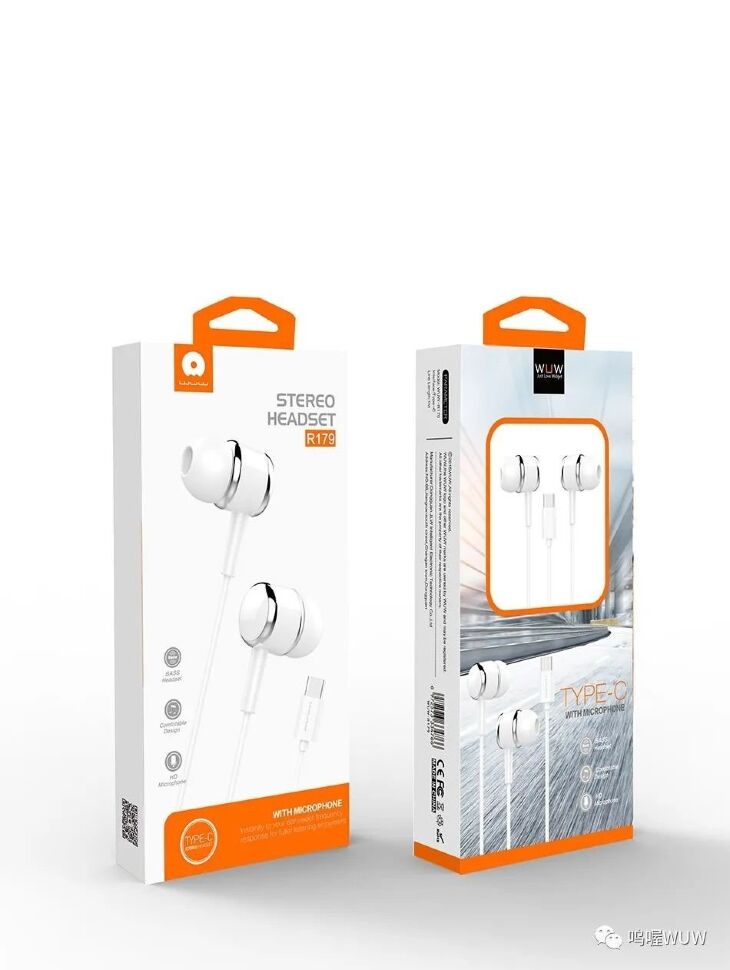 Дротові навушники WUW R179 TYPE-C, білий