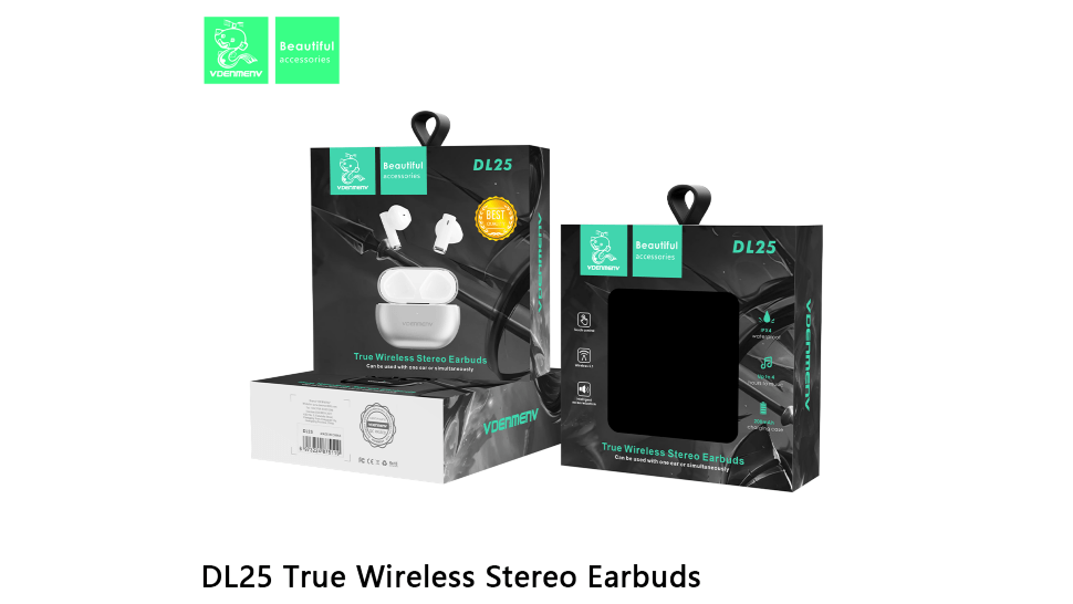 Бездротові навушники DENMEN DL25, чорний