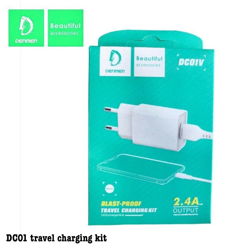 Мережевий зарядний пристрій DENMEN DC01V + CABLE Micro-USB 2.4A 1USB БІЛИЙ Мережевий зарядний пристрій DENMEN DC01V + CABLE Micro-USB 2.4A 1USB БІЛИЙ