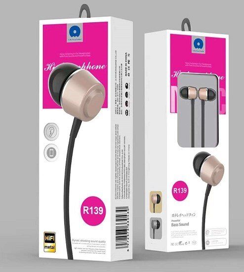 Навушники дротові WUW R139 GOLD (50) Навушники дротові WUW R139 GOLD (50)