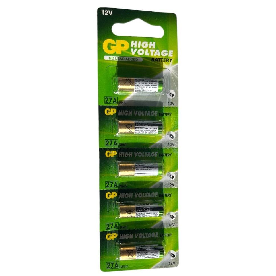 Батарейка лужна GP 27A MN27 12V, 5 штук Батарейка лужна GP 27A MN27 12V, 5 штук