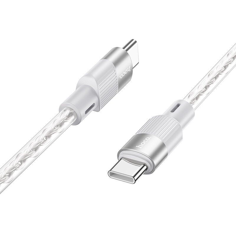 USB-C кабель HOCO X99 Type-C - Type-C 60W, SILICONE, 1метр, сірий
