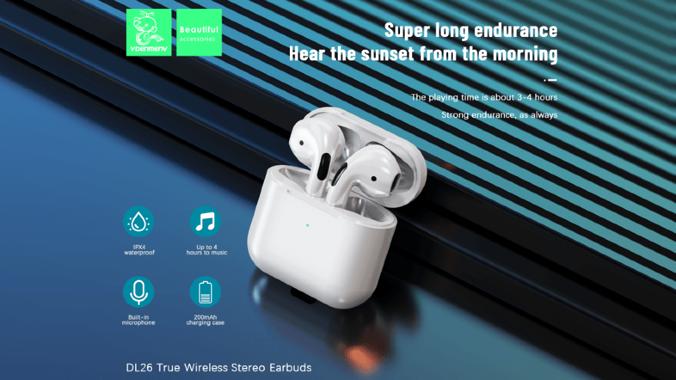 Бездротові навушники DENMEN DL26 БІЛИЙ Бездротові навушники DENMEN DL26 БІЛИЙ