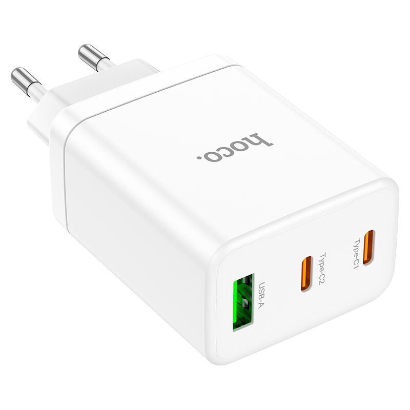 Мережевий зарядний пристрій HOCO N33 2 TYPE-C PD 35W + USB QC 3.0