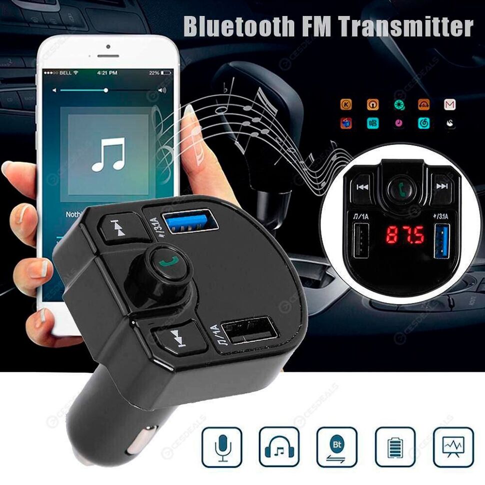 FM модулятор M9 Bluetooth / гучномовець 2USB FM модулятор M9 Bluetooth / гучномовець 2USB