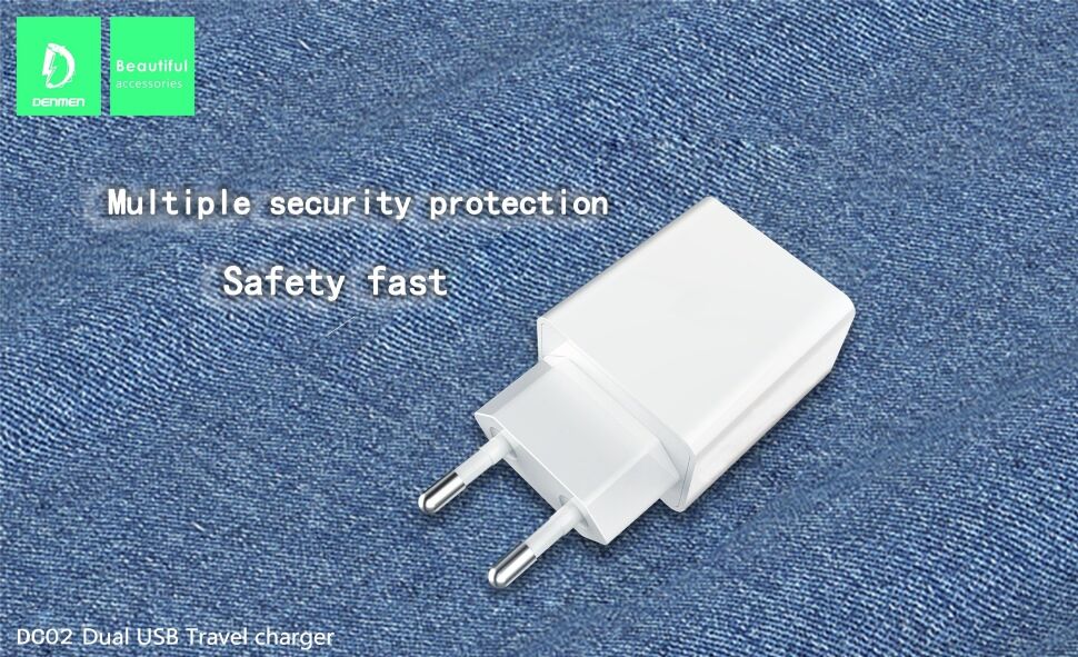 Мережевий зарядний пристрій DENMEN DC02 2.1A 2USB БІЛИЙ Мережевий зарядний пристрій DENMEN DC02 2.1A 2USB БІЛИЙ