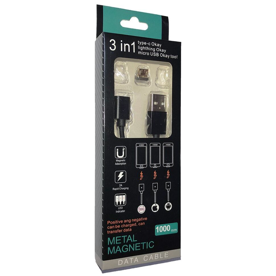 Кабель USB Магнітний micro ЧОРНИЙ