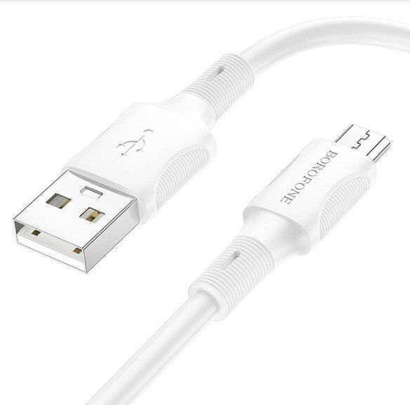 USB кабель BOROFONE BX80 2,4A charging data USB - micro USB 1 метр бiлий USB кабель BOROFONE BX80 2,4A charging data USB - micro USB 1 метр бiлий