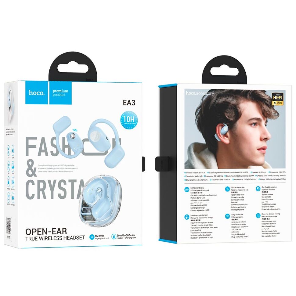 Бездротові навушники HOCO EA3, блакитний