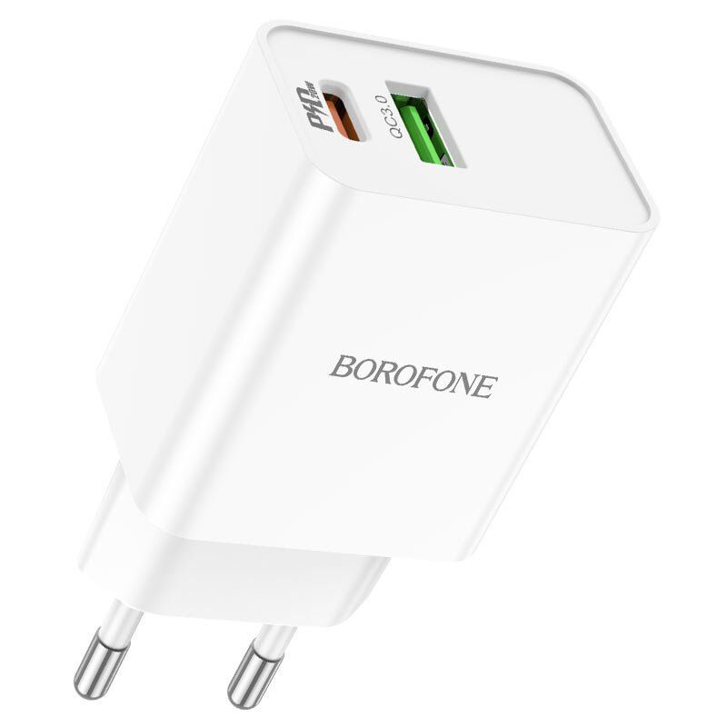 Мережевий зарядний пристрій BOROFONE BA69A Resource PD20W+QC3.0 charger(EU)