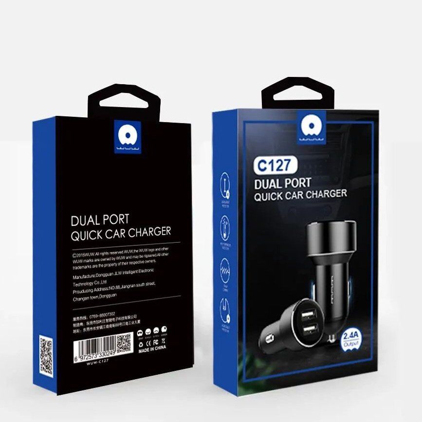 Автомобільний зарядний пристрій WUW C127 2 USB 2.1A FAST CHARGING Автомобільний зарядний пристрій WUW C127 2 USB 2.1A FAST CHARGING