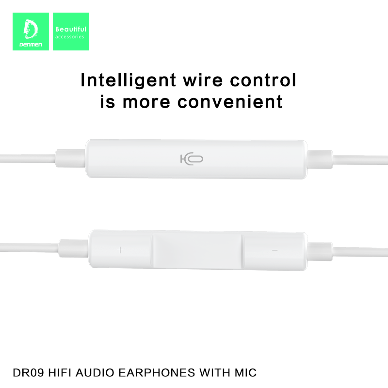 Дротові навушники DENMEN DR09 TYPE-C, білий Дротові навушники DENMEN DR09 TYPE-C, білий