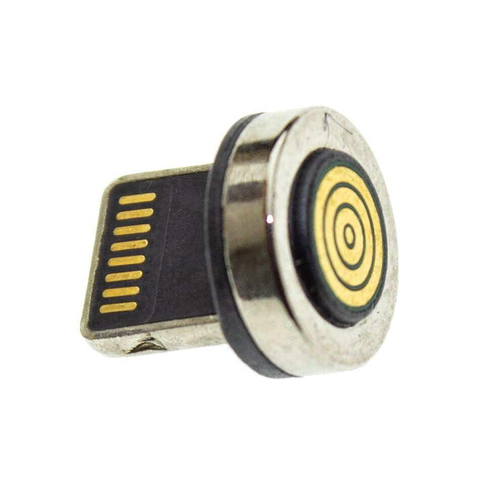 Кабель USB Магнітний круглий 90° 3в1: Lightning/Micro/Type-C 1 метр ЧОРНИЙ 3А 4-х контакний