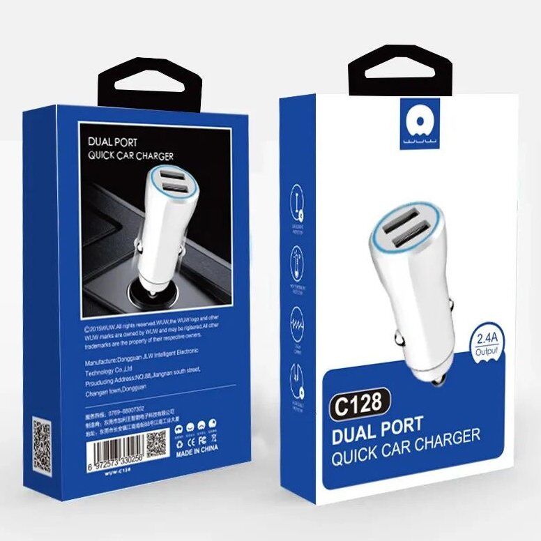 Автомобільний зарядний пристрій WUW C128 2 USB 2.1A FAST CHARGING Автомобільний зарядний пристрій WUW C128 2 USB 2.1A FAST CHARGING