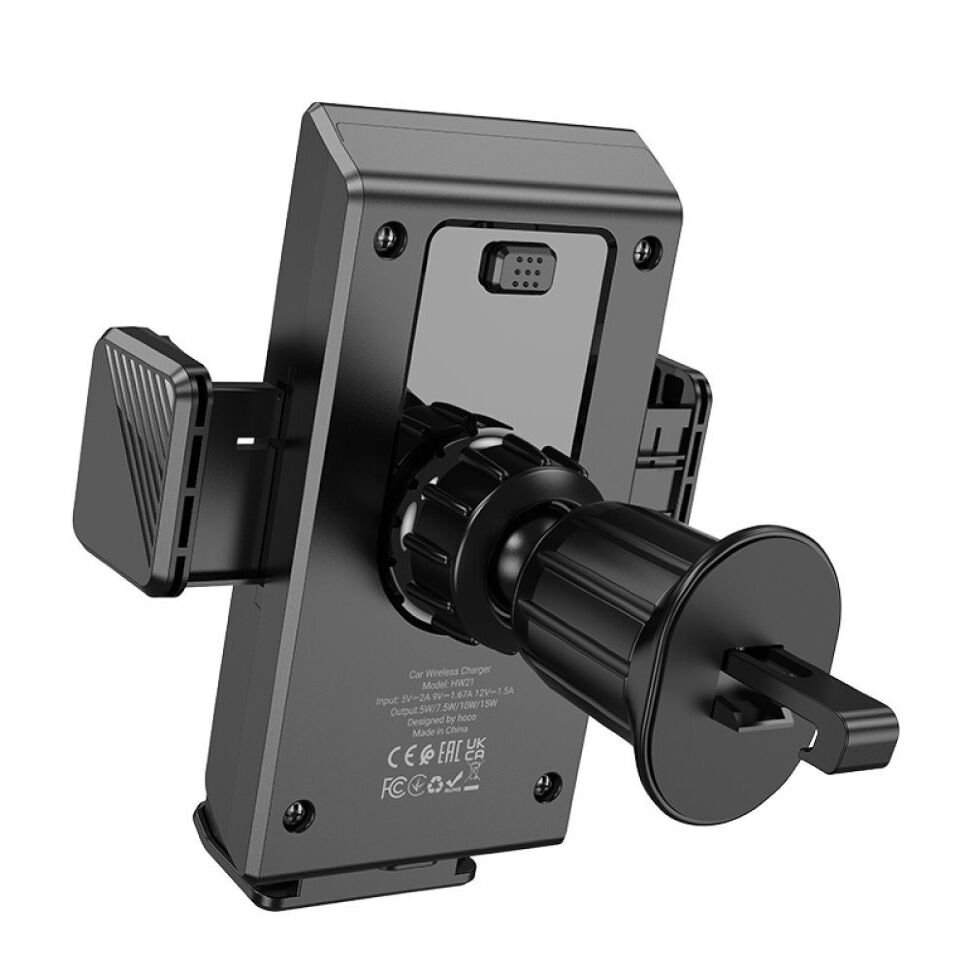 Автомобільний тримач HOCO HW21 бездротова зарядка чорний Автомобільний тримач HOCO HW21 бездротова зарядка чорний