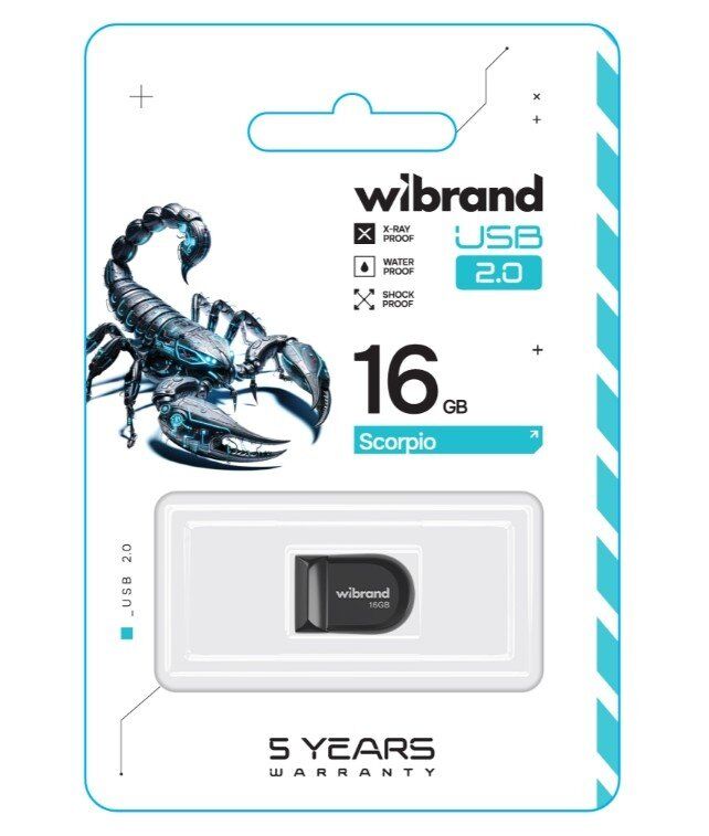 USB флеш 16Gb Wibrand Scorpio 2.0 Black