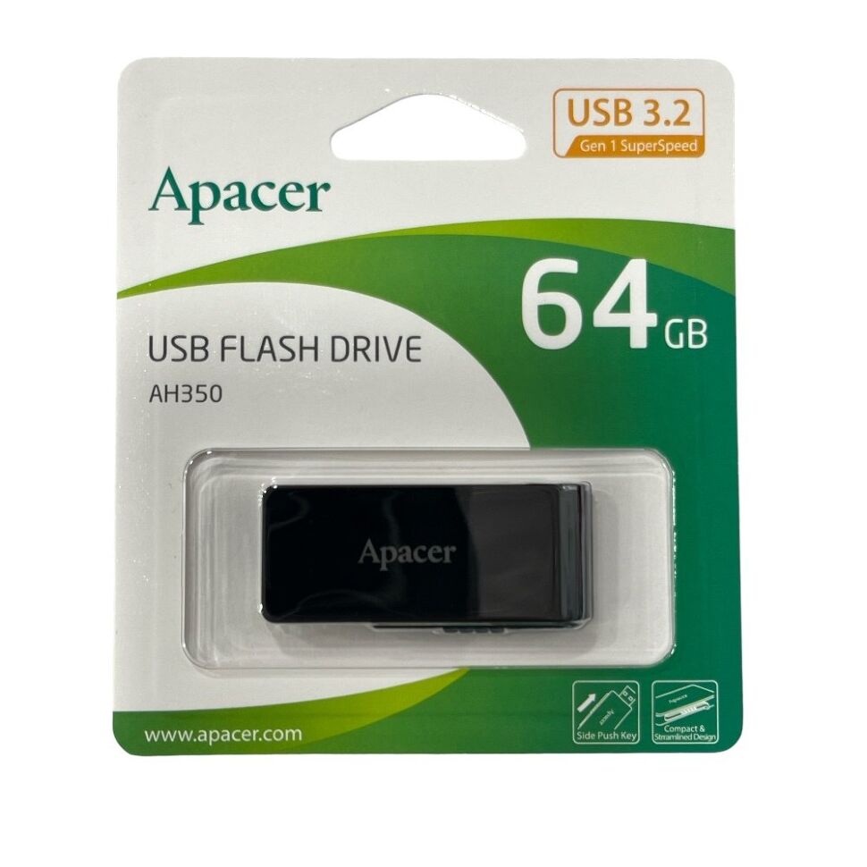 USB флеш 64Gb Apacer AH350 3.2 BLACK USB флеш 64Gb Apacer AH350 3.2 BLACK