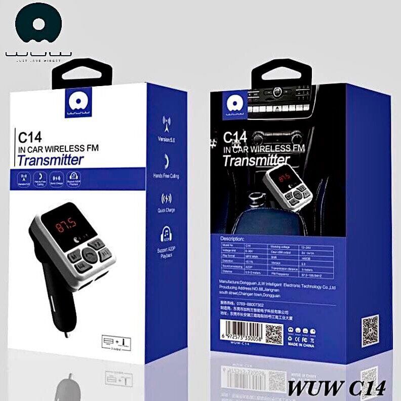 FM модулятор WUW C14 USB Bluetooth з гучним зв'язком
