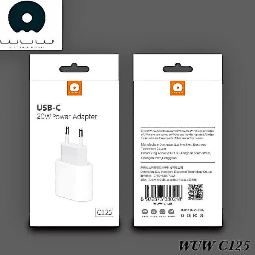 Зарядний пристрій WUW C125 USB-C PORT 3A PD 20W Зарядний пристрій WUW C125 USB-C PORT 3A PD 20W