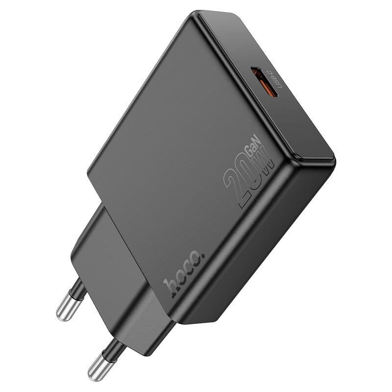 Мережевий зарядний пристрій HOCO N37 TYPE-C PD 20W, ЧОРНИЙ
