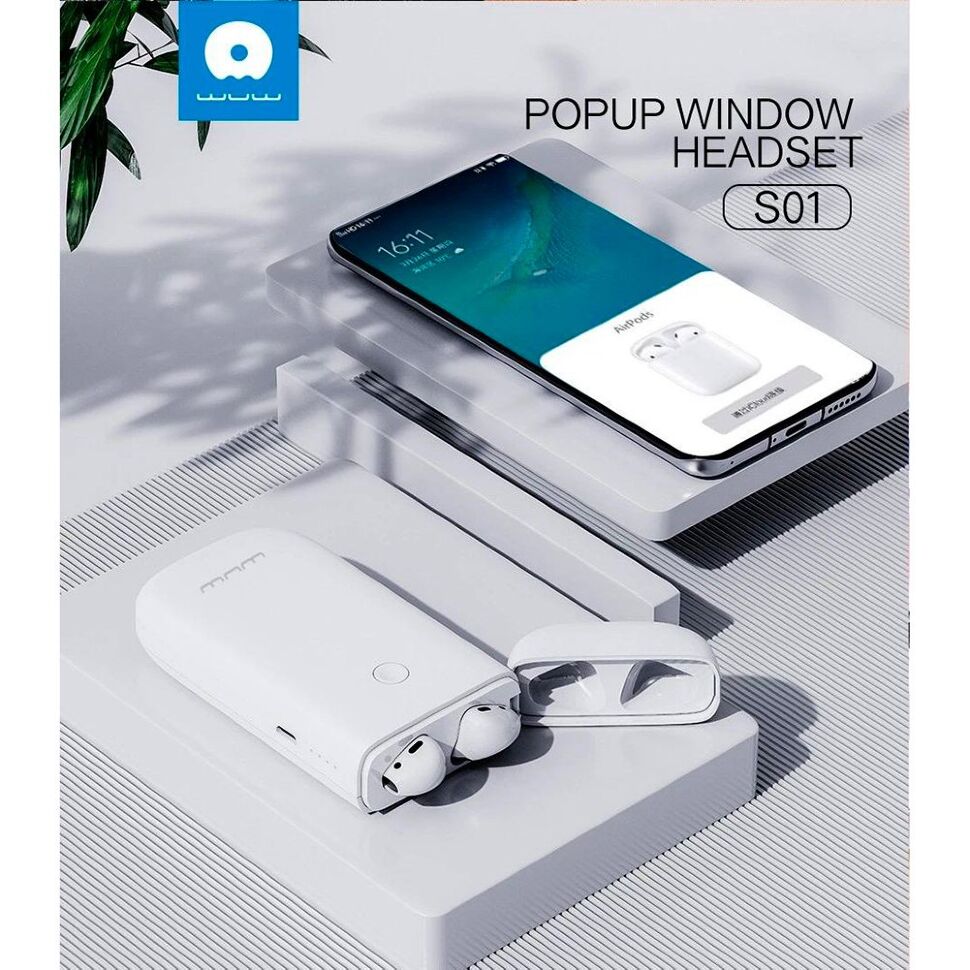 Power Bank WUW S01 5200 mAh + TWS НАВУШНИКИ БІЛИЙ Power Bank WUW S01 5200 mAh + TWS НАВУШНИКИ БІЛИЙ